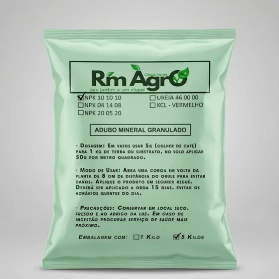 Adubo 5kg, Fertilizante Universal NPK 10.10.10 – Nutrição Equilibrada para Todas as Plantas