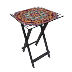 Mesa Dobrável de Madeira Ideal Para área de  Churrasco  e Lazer  Compacta e Prática