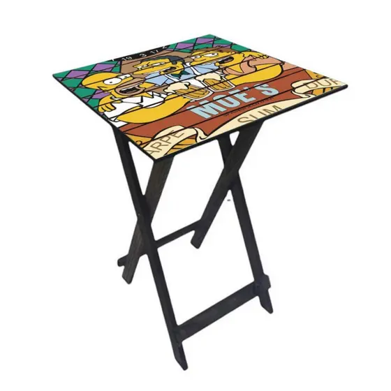 Mesa de Madeira Portátil Dobrável  Design Quadrado para Churrasco e Momento de Lazer