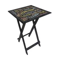 Mesa Quadrada de Madeira Dobrável Pratica Ideal Para os Momentos de Lazer