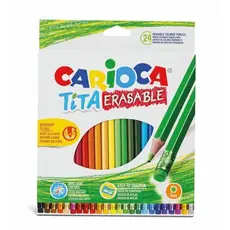 Kit 24 Lapis Cor Borracha Ponta Macia Desenho Pintura Escolar Artistico Infantil