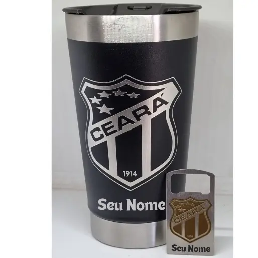Copo Térmico Cerveja CEARÁ SC Personalizado Nome + Abridor