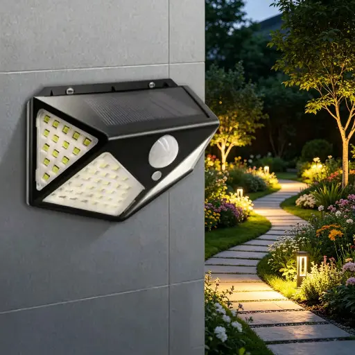 1/2/3 Unidade Luzes Solares Multifuncionais Impermeáveis 100 Luzes De Parede De Garagem LED