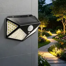 1/2/3 Unidade Luzes Solares Multifuncionais Impermeáveis 100 Luzes De Parede De Garagem LED