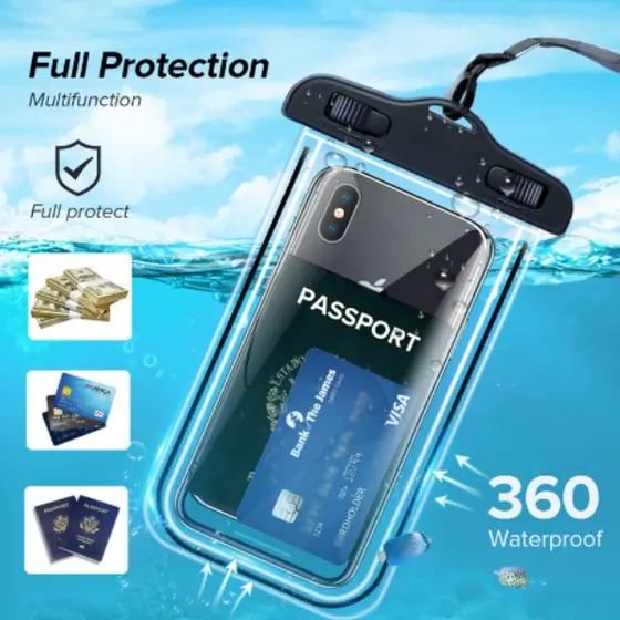 2 Capa Bolsa Prova Dágua Impermeável Celular Transparente Universal