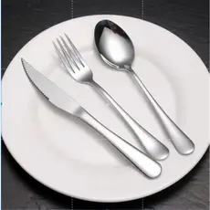 24 Peças Talheres De Aço Inox Faca Garfo Colher De Sobremesa Promoção