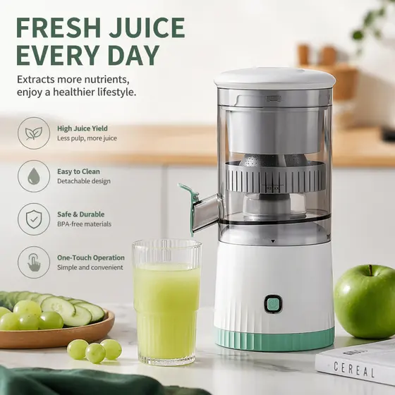 Espremedor Elétrico Laranja Limão Frutas Fazer Sucos Recarregável usb