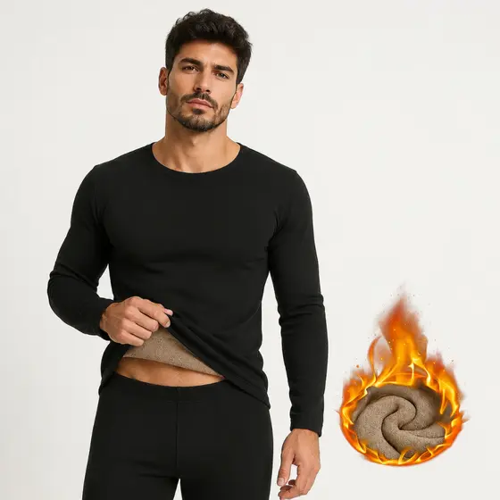 Camisa Térmica Segunda Pele Masculina Elastano Lisa Peluciada Inverno Frio