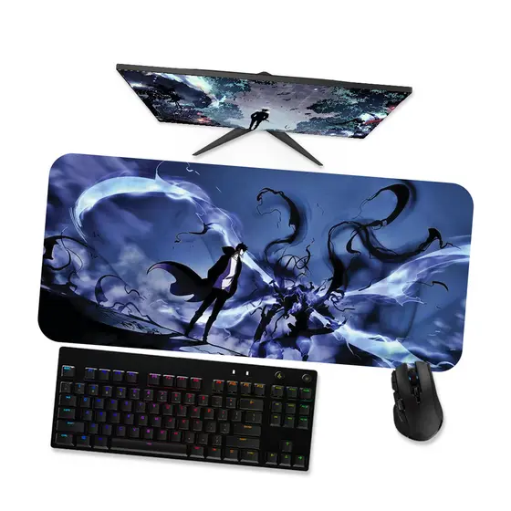 Mouse Pad Gamer Grande  SOLO LEVELING JIN WOO E BERY 1  90x40 80x40 60x40 70x30 45x40