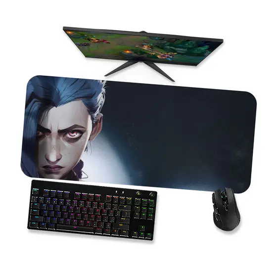 Mouse Pad Gamer Grande  LoL Arcane Jinx 13  LoL 90x40 80x40 60x40 70x30 45x40