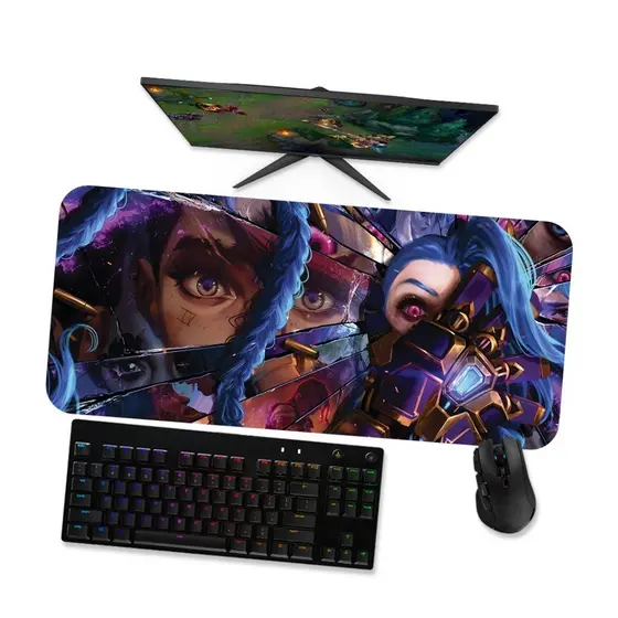 Mouse Pad Gamer Grande LoL Arcane Vi Jinx 1  LoL 90x40 80x40 60x40 70x30 45x40