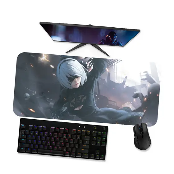 Mouse Pad Gamer Grande NIER AUTOMATA 2B 90x40 80x40 60x40 70x30 45x40