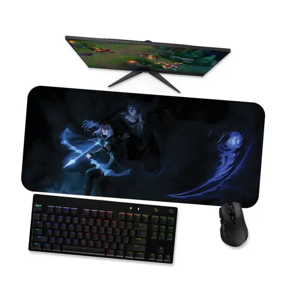 Mouse Pad Gamer Grande LoL Ashe e Kayn 1  LoL 90x40 80x40 60x40 70x30 45x40