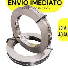 Fita perfurada 19 mm x 10 a 30 m - GALVANIZADA