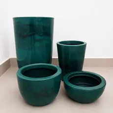 Kit 4 Vasos Decorativos Marmorizados em Polietileno para Plantas Jardim Sala Varanda