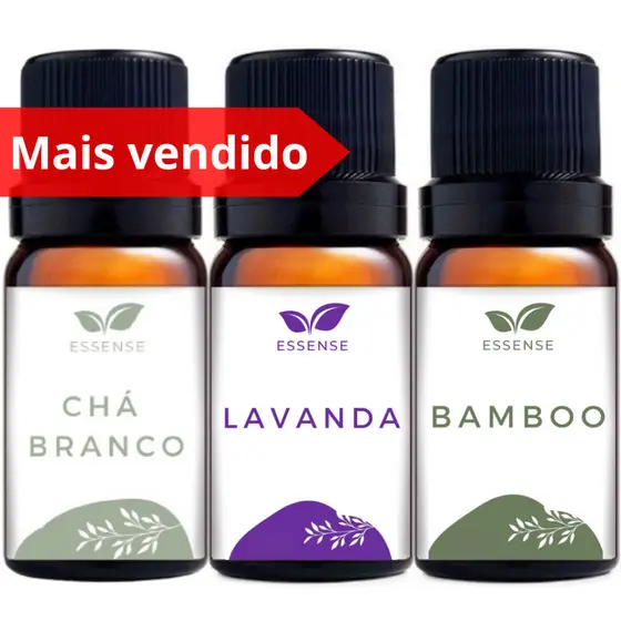 3 Essências Difusor Aromatizador Umidificador Lavanda Bamboo Essência Hidrossolúvel Óleo Essencial