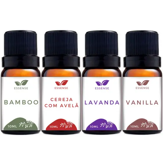 4 Essências Bamboo Lavanda Vanilla Cereja com Avelã Difusor Aromatizador Umidificador Óleo Essencial