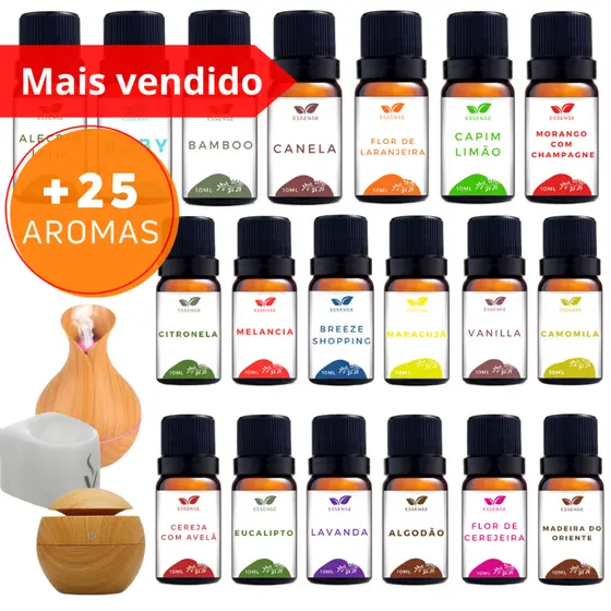 Essência para Aromatizador Difusor Umidificador de Ar 10ml Hidrossolúvel Aromaterapia Óleo Essencial