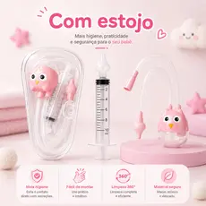 Kit Aspirador Nasal Infantil Com Seringa Limpeza Nasal Bebê