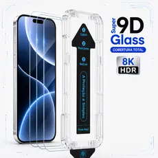 Película com aplicador para Iphone + Kit limpeza