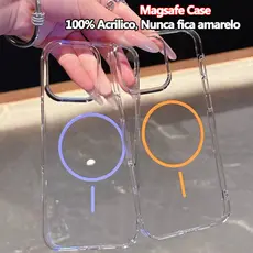 Capa Magnética Fina Ultrafina Para Magsafe HD , Acrílica Transparente iPhone 16 15 14 13 12 11 Pro Max