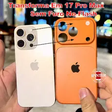 Se Transforma Em 17 Pro Max , Sem Furo Para Flash , Capa Fosca AG Original iPhone 17 16 15 14 13 12 11