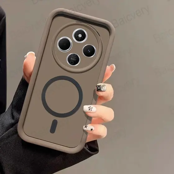 Para Xiaomi Redmi 14C 4G/14R Poco C75 A4 5G Capa De TPU Macio Com Adesivo Magnético