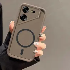 Para Tecno POVA 5/Pro Doce Cor Macio Silicone Caso TPU Anti-Queda Fosco Telefone Capa Protetora Com Adesivo Magnético