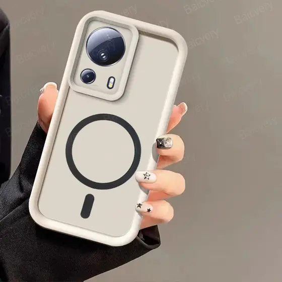 Xiaomi CIVI 2/Mi 13 Lite Carcaça De Alta Qualidade Moda TPU Silicone Colorido Carregamento Magnético Sem Fio Caixa Protetora Total