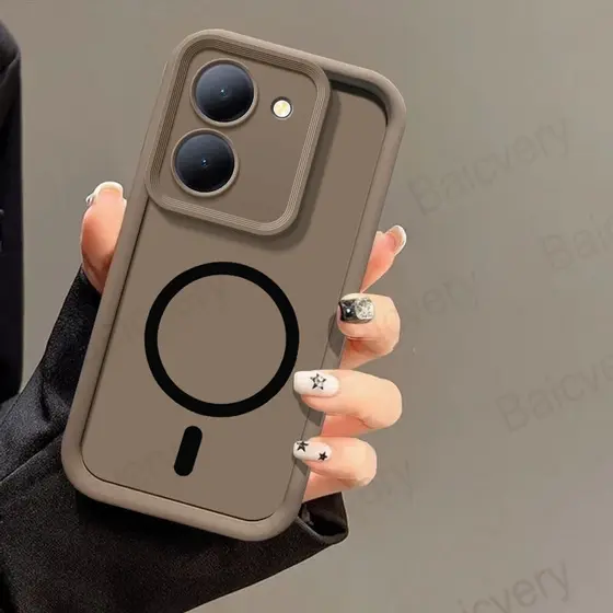 Para Xiaomi POCO M7 Pro 5G Capa Protetora De Lente De Borda À Prova De Choque Com Adesivo Magnético