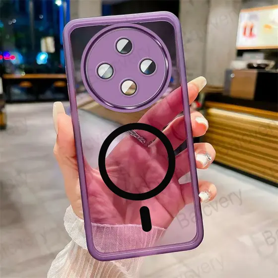 Para Redmi 14C/Xiaomi POCO C75 4G/A4 5G Câmera Macia Capa Protetora Traseira Com Adesivo Magnético