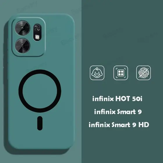 Para Infinix Smart 9/HD/HOT 50i Capa De Proteção TPU Macia Com Adesivo Magnético