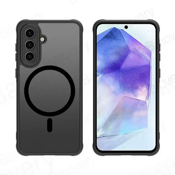 Para Samsung Galaxy A17 A16 4G A15 5G A55 A56 A35 A34 5G TPU Capa Traseira Dura Escudo Fosco Com Adesivo De Atração Magn