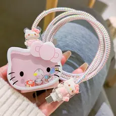 5 Pçs/set Novo AndWobble Hello Kitty Cabo Carregador Protetor Capa Shake Para Samsung Galaxy 25w De Dados Do Telefone Mó