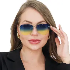 Óculos De Sol Aviador Feminino Bang Casual Em Alta Tendência Promoção Praia Moderno