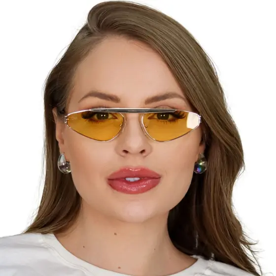 Óculos De Sol Influencer Em Alta Lançamento Blogueira Feminino Doha Proteção Uv400