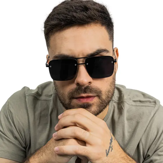 Óculos De Sol Escuro Masculino Proteção UV400 Tendencia Doha