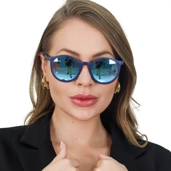Óculos De Sol Redondo Unissex Trindade Proteção Uv400 Doha