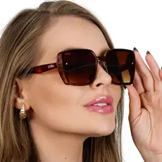 Óculos de Sol Feminino Em Alta Moda Fashion Blogueira Quadrado Moderno Original Proteção UV