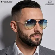 Óculos de Sol Escuro Aviador Clássico Masculino Proteção UV400 Moderno