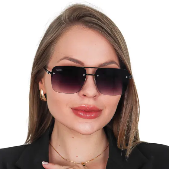 Óculos De Sol Escuro Feminino Proteção UV400 Tendencia Doha