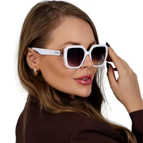 Óculos de Sol Escuro Quadrado Grande Elegante Ana Feminino Doha