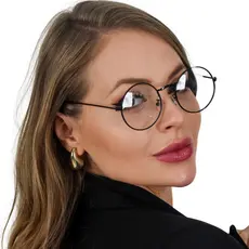 Armação Retrô Redonda Óculos Sem Grau Moda Feminino Super Em Alta Qualidade + Case
