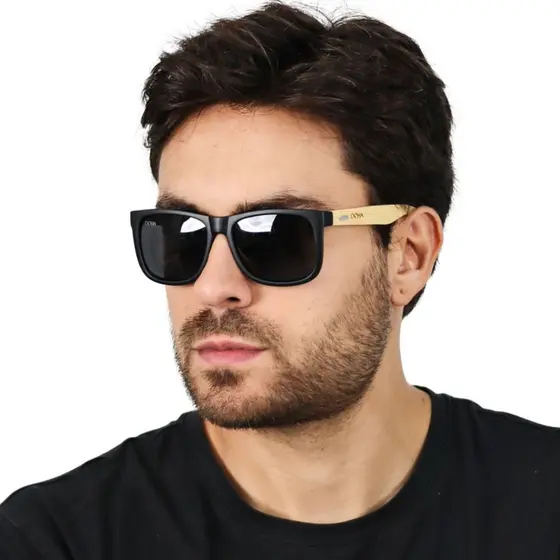 Óculos de Sol Escuro Quadrado Clássico Masculino com Lente Polarizada Proteção UV400 Maresias Doha