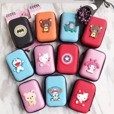 Caixa de carregador simples dos desenhos animados cabo de dados organizador saco de armazenamento moeda bolsa fone de ou