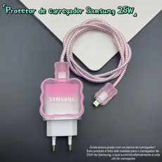 WEZFY  44FC  Capa protetora de carregador em degradê rosa da Samsung, compatível com carregadores Samsung de 25W