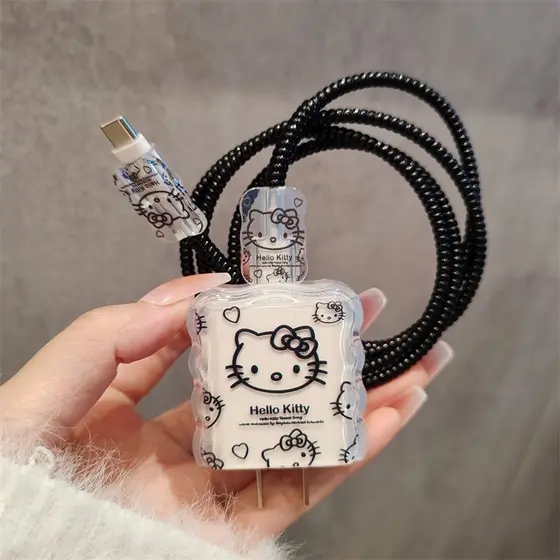WEZFY 39FC Protetor de carregador HelloKitty para iPhone compatível com carregadores Apple