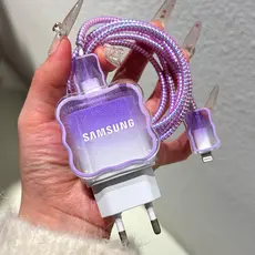 Capa Protetora Universal Para Carregador Samsung 25W , Resistente A Arranhões , Roxo Gradiente , Estende Vida Útil .