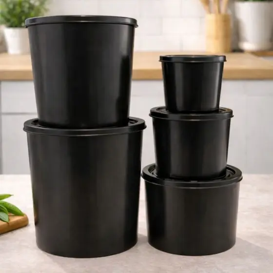 Kit 5 Peças Potes Organizadores Mantimentos Herméticos Cozinha casa