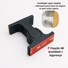 Trava Porta Fixador Prendedor Batedor Porta Adesivo 3M Sem Furo